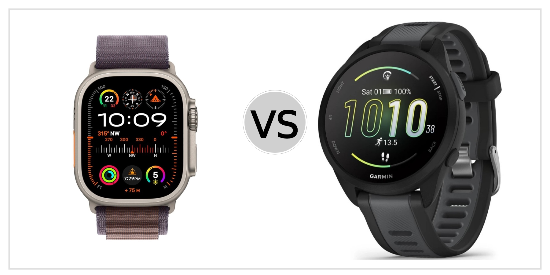 Compare Apple Watch Ultra 2 VS Garmin Forerunner 165 Music to see which is better