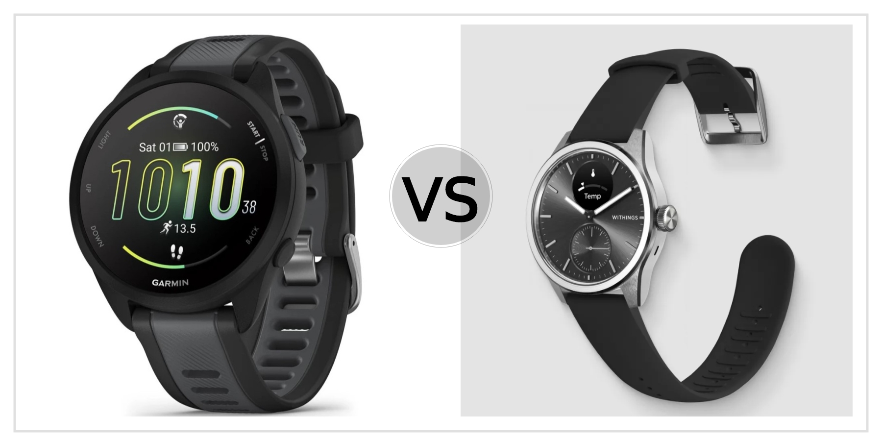 Compare Garmin Forerunner 165 Music VS Withings ScanWatch 2 to see which is better